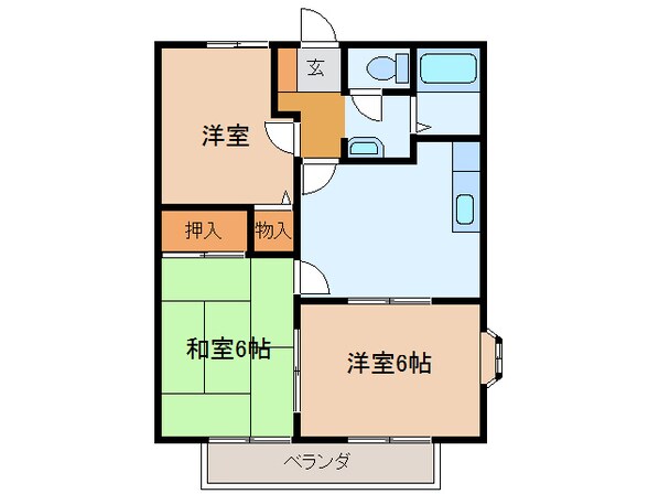 アップタウンサニーハイツＡの物件間取画像